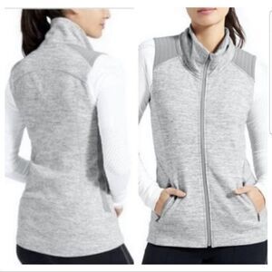 Athleta Womens Stronger Spacedye Workout Vest In Heather Grey Size Small